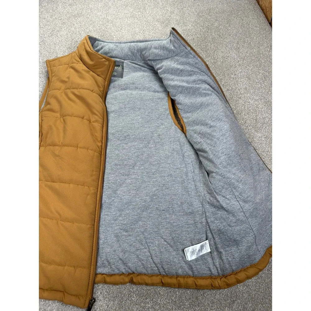 Natural Reflection Puffer Vest Women's Large Tan Quilted‎ Zip Front Insulated